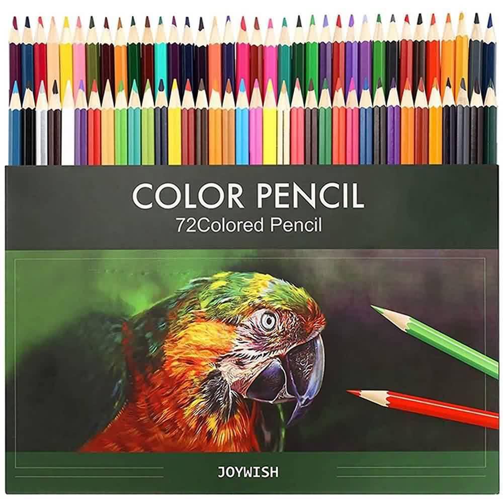 72 Colors Colored Pencils Pre-Sharpened Pencils Set Drawing Coloring Pens Kit