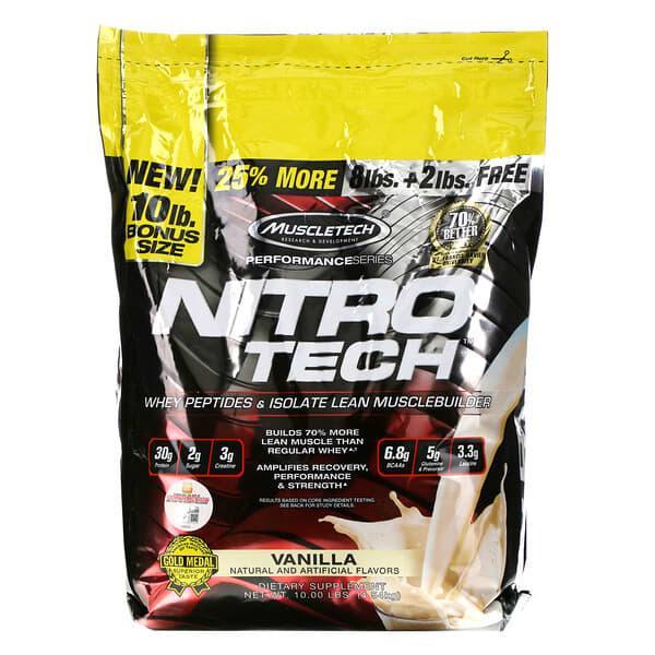 Muscletech Nitro tech 4.5kg (10lb) Vanilla Milkshake Protein Powder