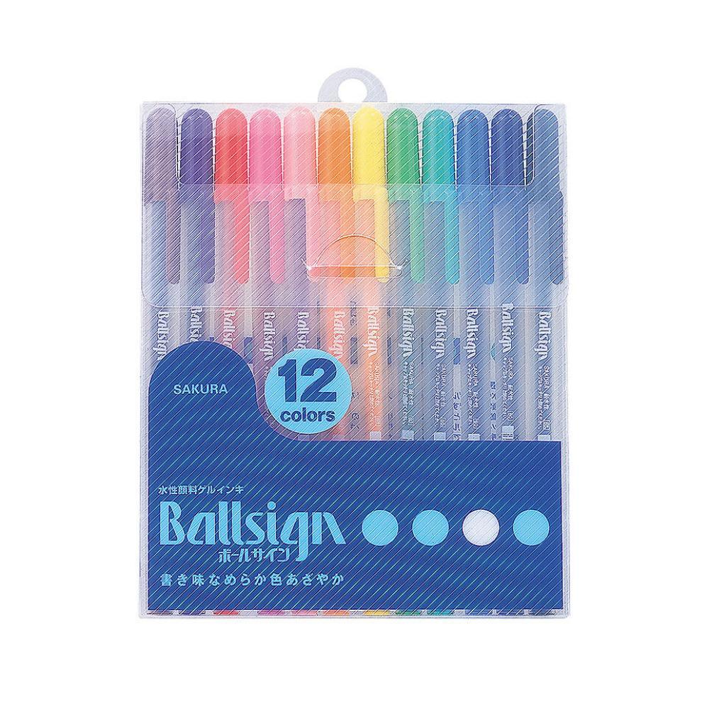 Sakura Ballsign pen (A.K.A. Gelly Roll Classic) Medium tip 12 colour set