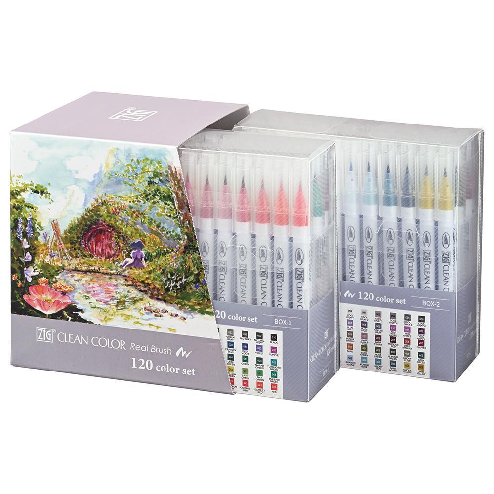 ZIG Kuretake Clean Colour Real Brush pen 120 Colour set