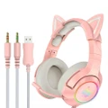 K9 3.5mm Wired Gaming Headset Cat Ears Headphones RGB for PC M0A1