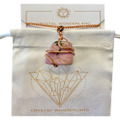 Crystal Wonderland Infinity Loop Crystal Tumbled Collection Rhodonite Pendant Copper