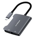 Mbeat Tough Link 4K MST Display Male USB-C To Female Dual HDMI Adapter Connector