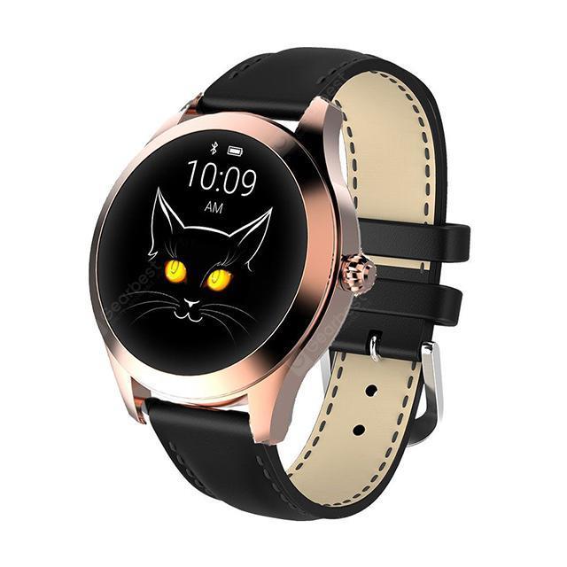 Women Lovely Bracelet IP68 Waterproof Smart Watch Heart Rate Monitor Sleep Monitoring Smartwatch Connect IOS Android KW10 Band - Gold Black
