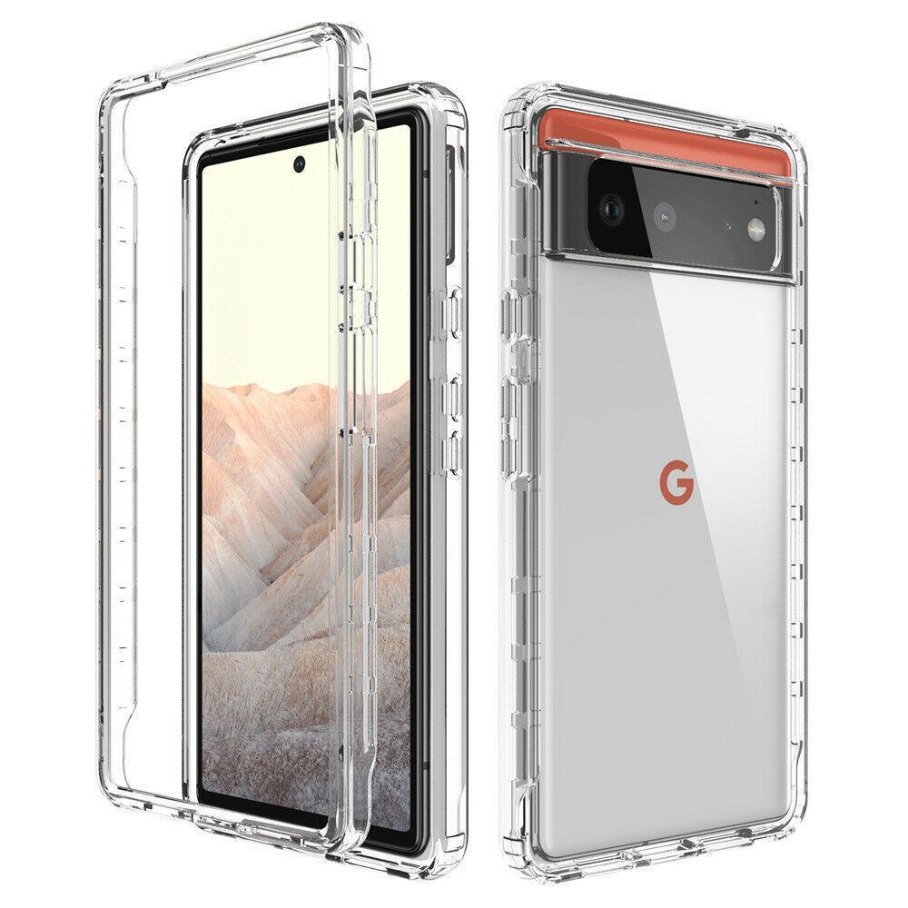 MAXSHIELD Pixel 6a Clear Case Heavy Duty Hybrid Shockproof Rugged Translucent Protective Cover With Front Cover for Google (2022)