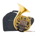 Harmonics Double French Horn F/ Bb 4 Keys Gold Lacquer Finish with Case Brass Wind Instrument for Band, Orchestra