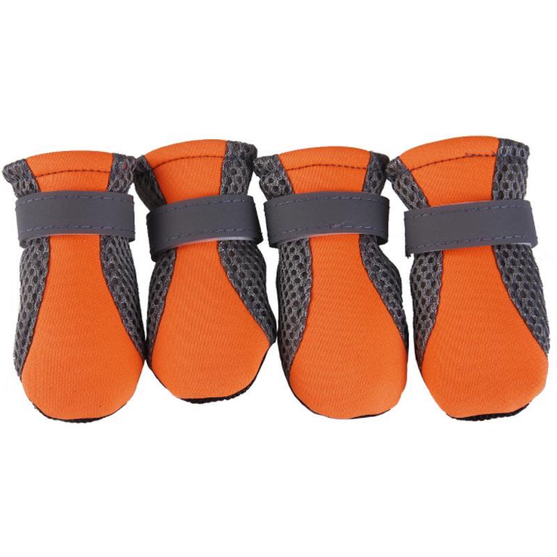 GoodGoods 4PCS Pet Dog Cat Shoes Waterproof Anti-Slip Puppy Paw Protective Rain Boots Socks(Orange-M)