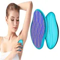 2Pcs Unisex Reusable Crystal Skin Physical Hair Remover Painless Hair Eraser for Arms Legs Back Blue
