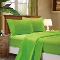 1000TC King Single Size Bed Soft Flat & Fitted Sheet Set Green