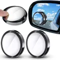 2x Blind Spot Car Black Mirror 360 Rimless