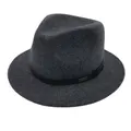 Jacaru 1851 Walkabout Wool Felt Fedora Hat Outback - Dark Grey - Medium