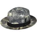 Bailey Mens Derwent Fedora Straw Hat Made in USA Genuine Panama - Black/White - L