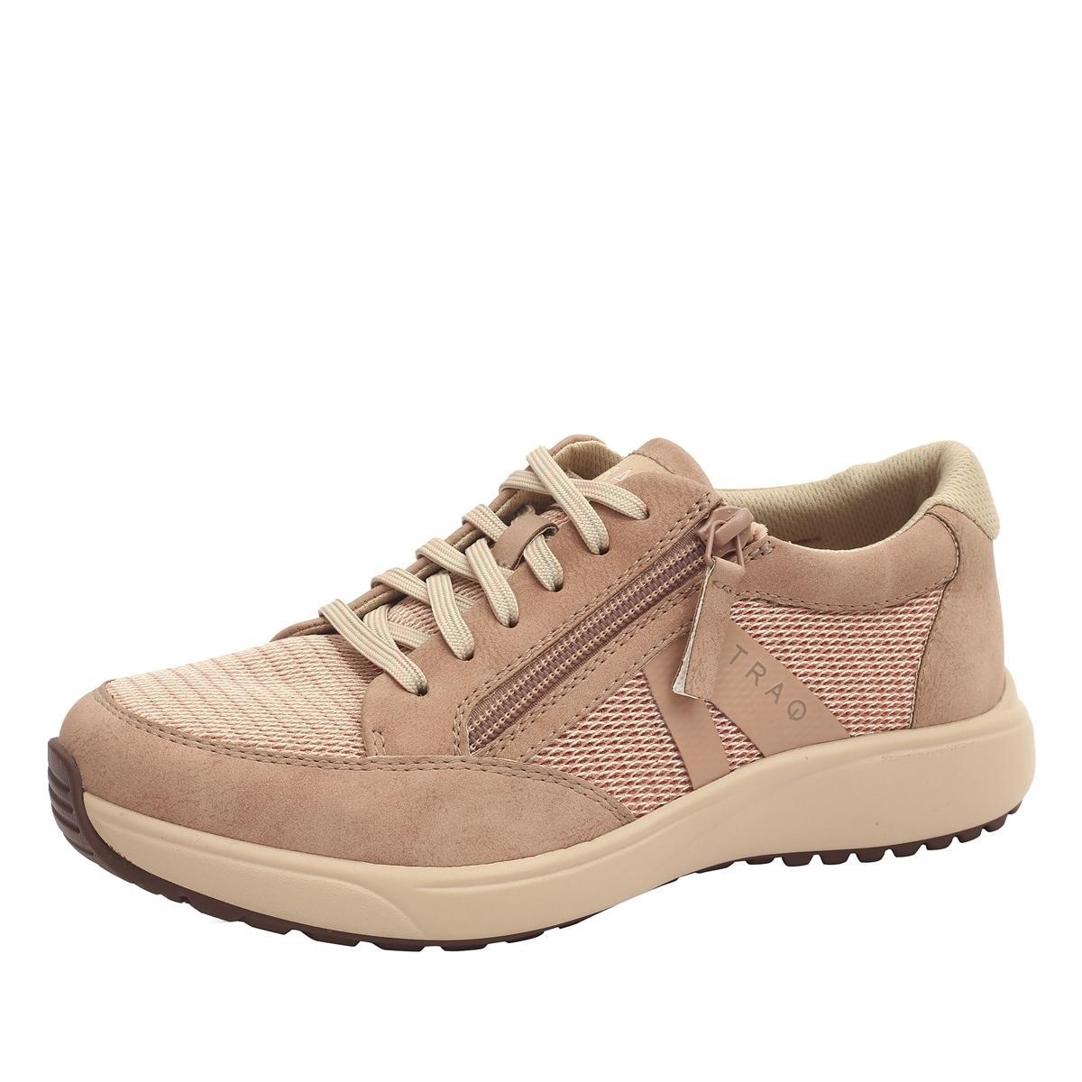 Alegria Womens TRAQ Eazee Athletic Hiking Sneaker Shoes w/ Side Zipper - Adobe - EUR 38