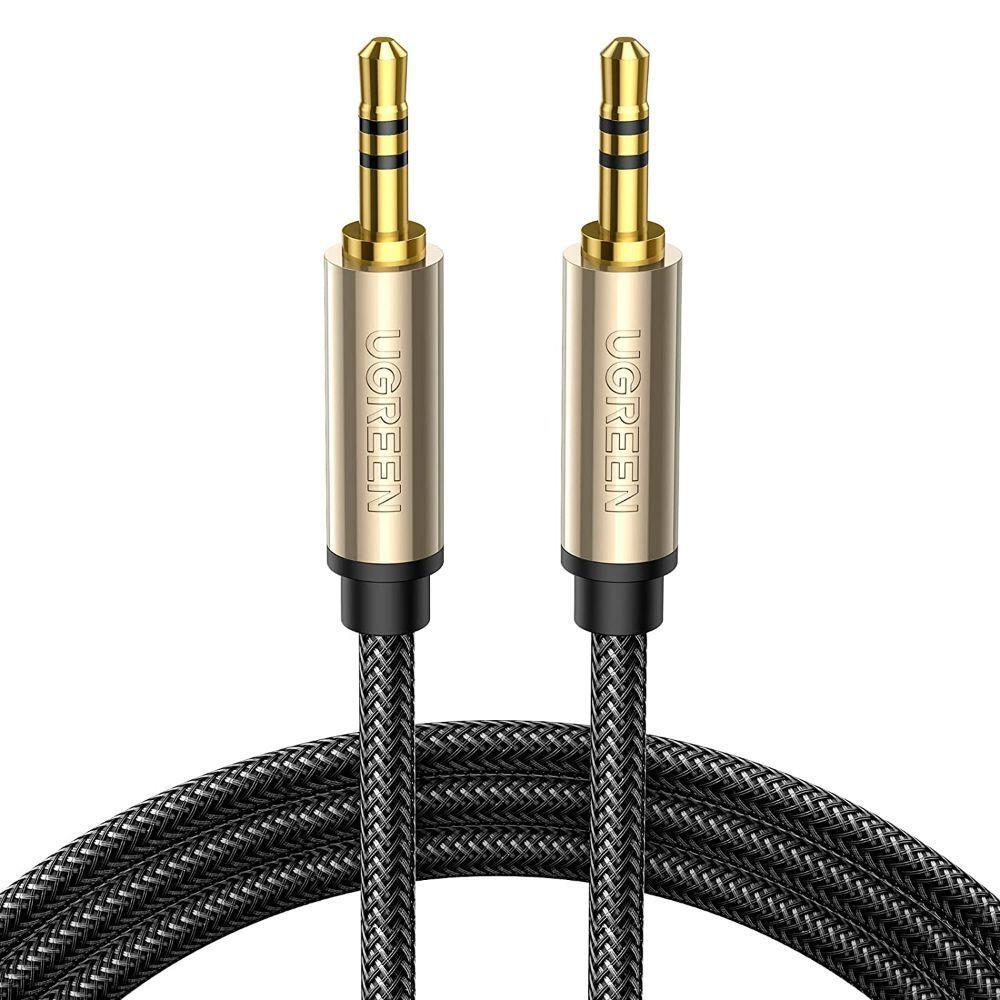 UGREEN 3m 3.5mm Male to Male AUX Extension Cable, Male to Female Stereo Audio Auxiliary Headphone - Black/Grey