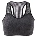 Vicanber Women Sports Padded Bra Gym Yoga Fitness Stretch Comfy Vest Crop Top Activewear(Gray,S)