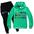 Vicanber Game Among Us Kids Boys Girls Tracksuit Set Casual Hoodies Sweatshirt Trousers Pants Outfit(Green,7-8Years)