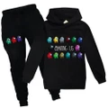 Vicanber Game Among Us Kids Boys Girls Tracksuit Set Casual Hoodies Sweatshirt Trousers Pants Outfit(Black,15-16Years)