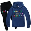 Vicanber Game Among Us Kids Boys Girls Tracksuit Set Casual Hoodies Sweatshirt Trousers Pants Outfit(Navy Blue,3-4Years)
