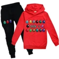 Vicanber Game Among Us Kids Boys Girls Tracksuit Set Casual Hoodies Sweatshirt Trousers Pants Outfit(Red,2-3Years)
