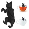 Vicanber Creative Silicone Cat Tea Infuser Filter Tea Separating Tea Residue Collection(Black)
