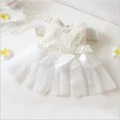 Vicanber Tollder Baby Girls Princess Tulle Dress Party Wedding Dresses(White,0-3 Months)