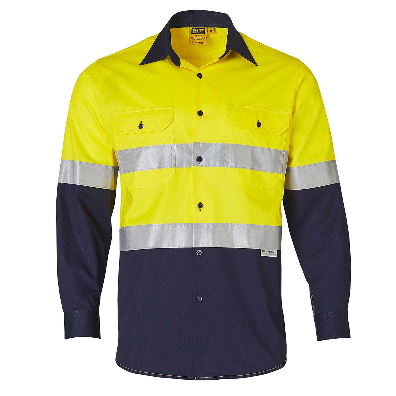 ANZAC | Mens Cool-Breeze Safety Long Sleeve Shirt + 3M Tapes