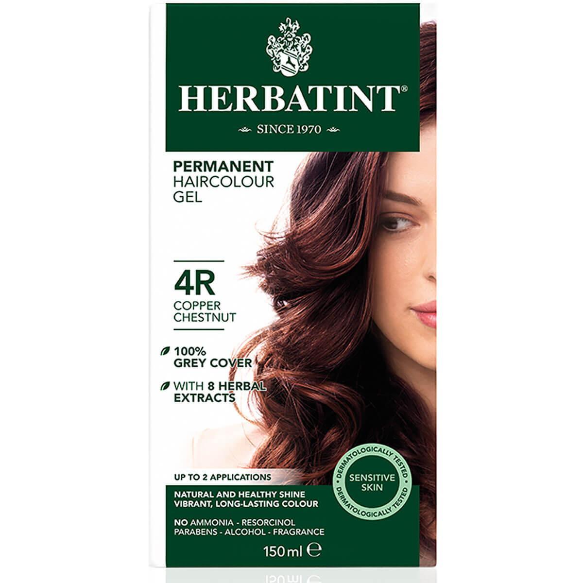 Chestnut, Copper (4R) - Herbatint Permanent Hair Colour Gel