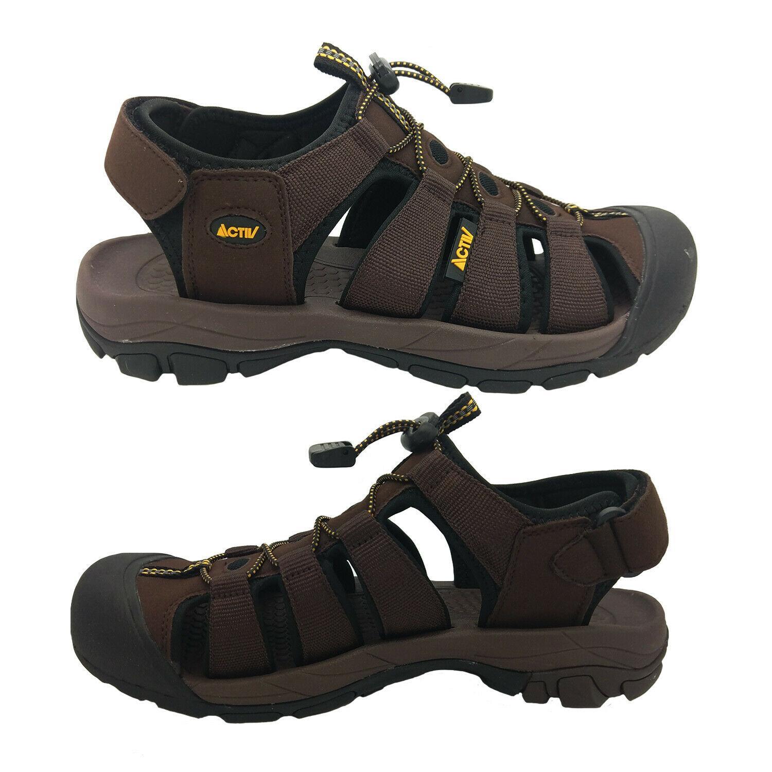 Mens Shoes Activ Reef Comfort Sandal Walker Beach Adjustable Closed Toe 7-12 Brown AU 11 EURO 45
