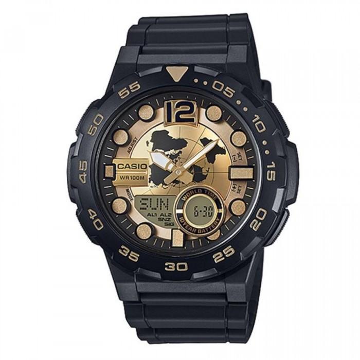 Casio AEQ-100BW-9A Standard Analog Digital Watch Gold Black