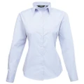 Premier Womens/Ladies Poplin Long Sleeve Blouse / Plain Work Shirt (Light Blue) (12)