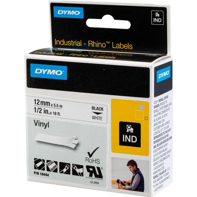 V-WHT-1/2 Refill Cartridge - 1/2" White Vinyl (12Mm) Dymo Labeler