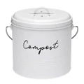 Ladelle Eco Compost Bin w/ Charcoal Filter/Lid Galvanized Steel/Plastic White