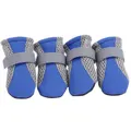 Vicanber Dog Pet Shoes Anti-Slip Boots Grip Socks Outdoor Paw Protective Booties Socks(Blue-S)