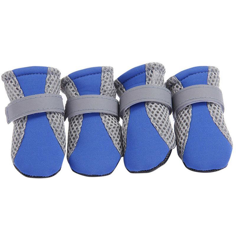 Vicanber Dog Pet Shoes Anti-Slip Boots Grip Socks Outdoor Paw Protective Booties Socks(Blue-XL)