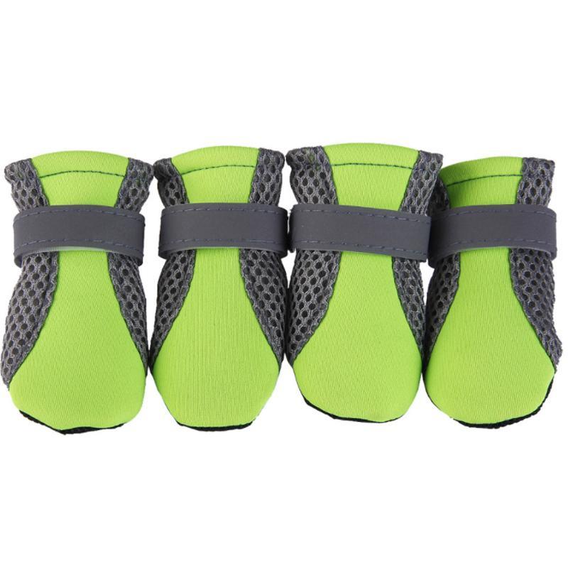 Vicanber Dog Pet Shoes Anti-Slip Boots Grip Socks Outdoor Paw Protective Booties Socks(Green-M)