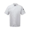 Premier Unisex Adults Chefs Zip-Close Short Sleeve Jacket (White) (XL)