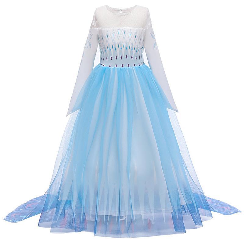 Vicanber Frozen 2 Queen Elsa Kids Girls Cosplay Costume Party Prom Cape Fancy Dress Outfit(Light Blue,7-8Years)