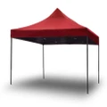3x3m Pop Up Gazebo Outdoor Tent Folding Marquee Party Camping Market Canopy - red