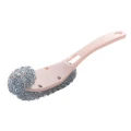5 pcs Long Handle Pot Dish Bowl Steel Ball Brush Steel Wire Cleaning Dish Washing Brush PINK COLOR