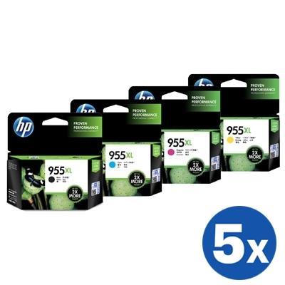 5 sets of 4 Pack HP 955XL Original High Yield Inkjet Combo L0S63AA - L0S72AA [5BK,5C,5M,5Y]