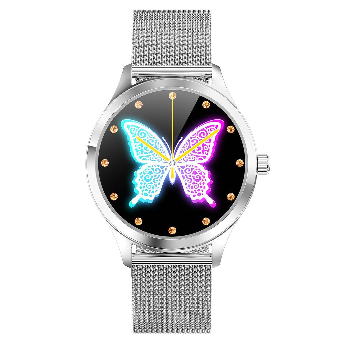 Ladys Smart Watch Women Watches Smartwatch Heart Rate Monitor For Android Xiaomi Samsung iPhone - Silver
