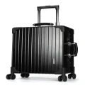 Swiss Aluminium Luggage Suitcase Lightweight with TSA locker 8 wheels 360 degree rolling HardCase SN7611C-Black