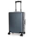 Swiss Aluminium Luggage Suitcase Lightweight with TSA locker 8 wheels 360 degree rolling Check in Large HardCase SN7613C Blue