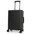 Swiss Aluminium Luggage Suitcase Lightweight with TSA locker 8 wheels 360 degree rolling HardCase SN7613A Black