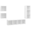 4 Piece TV Cabinet Set White Engineered Wood vidaXL