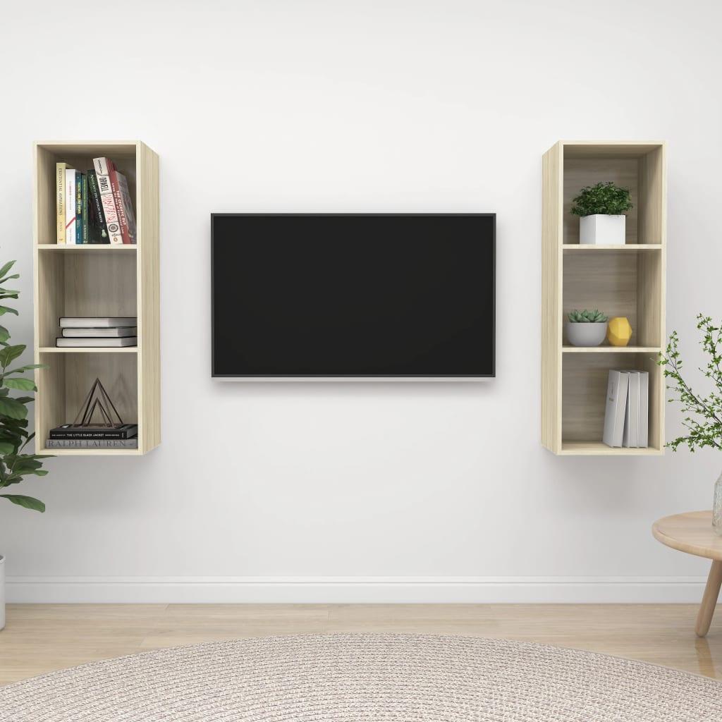 Wall-mounted TV Cabinets 2 pcs Sonoma Oak Engineered Wood vidaXL