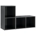 TV Cabinets 2 pcs High Gloss Grey 72x35x36.5 cm Engineered Wood vidaXL