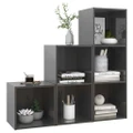 3 Piece TV Cabinet Set High Gloss Grey Engineered Wood vidaXL