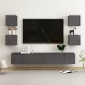 7 Piece TV Cabinet Set High Gloss Grey Engineered Wood vidaXL