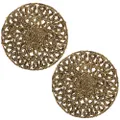 2x Seagreass 35cm Placemat Round Tableware Dining Home Decor Pad Daisy Natural
